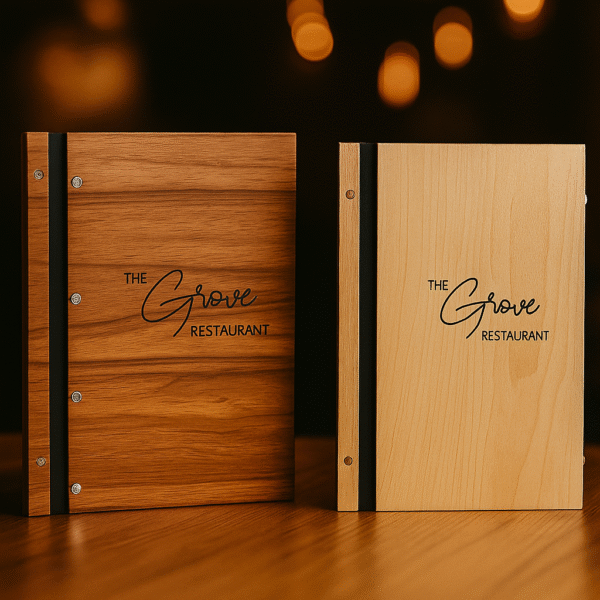 Luxurious Double Wooden Menu Set
