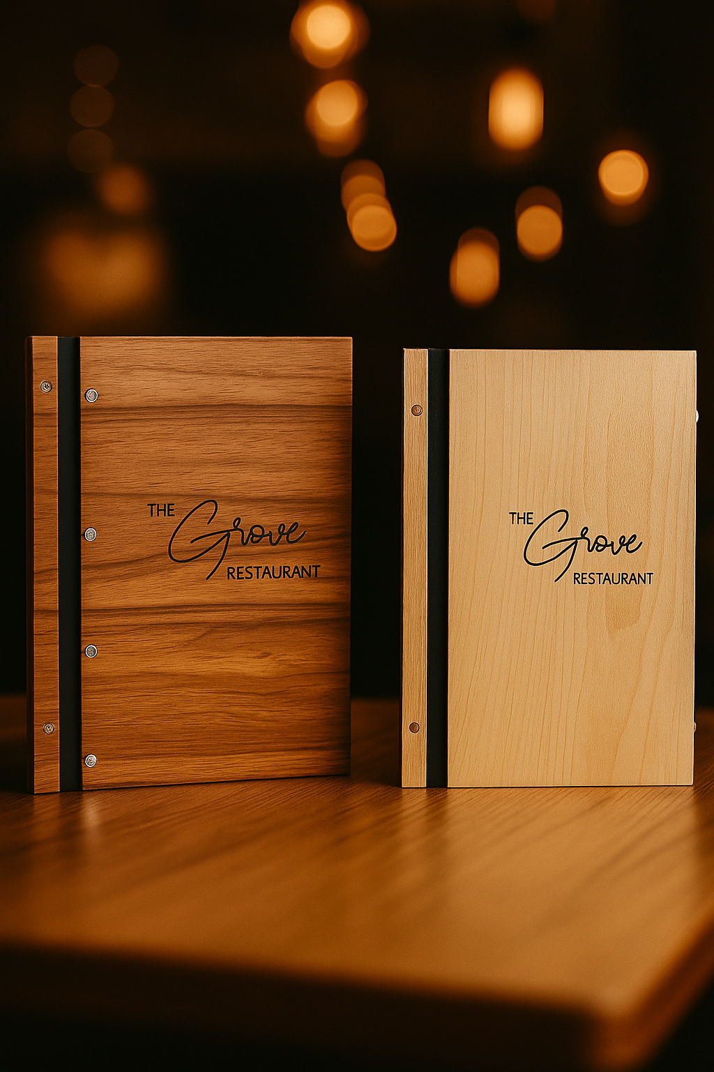 Luxurious Double Wooden Menu Set