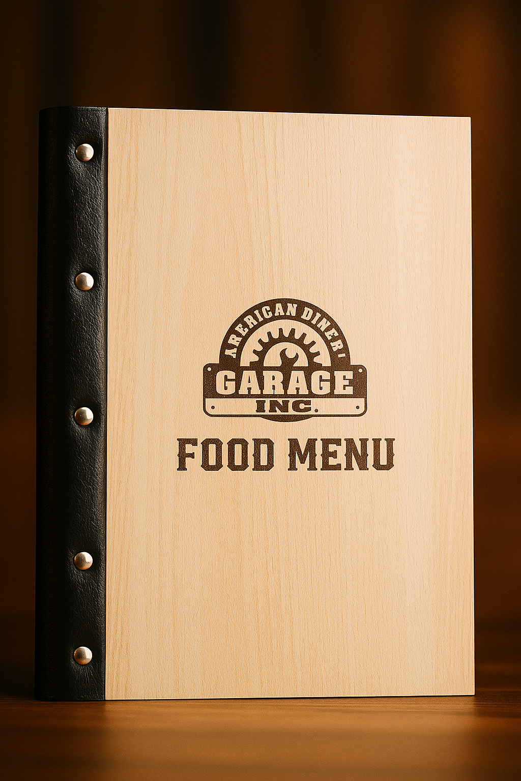 Luxury Wooden Food Menu