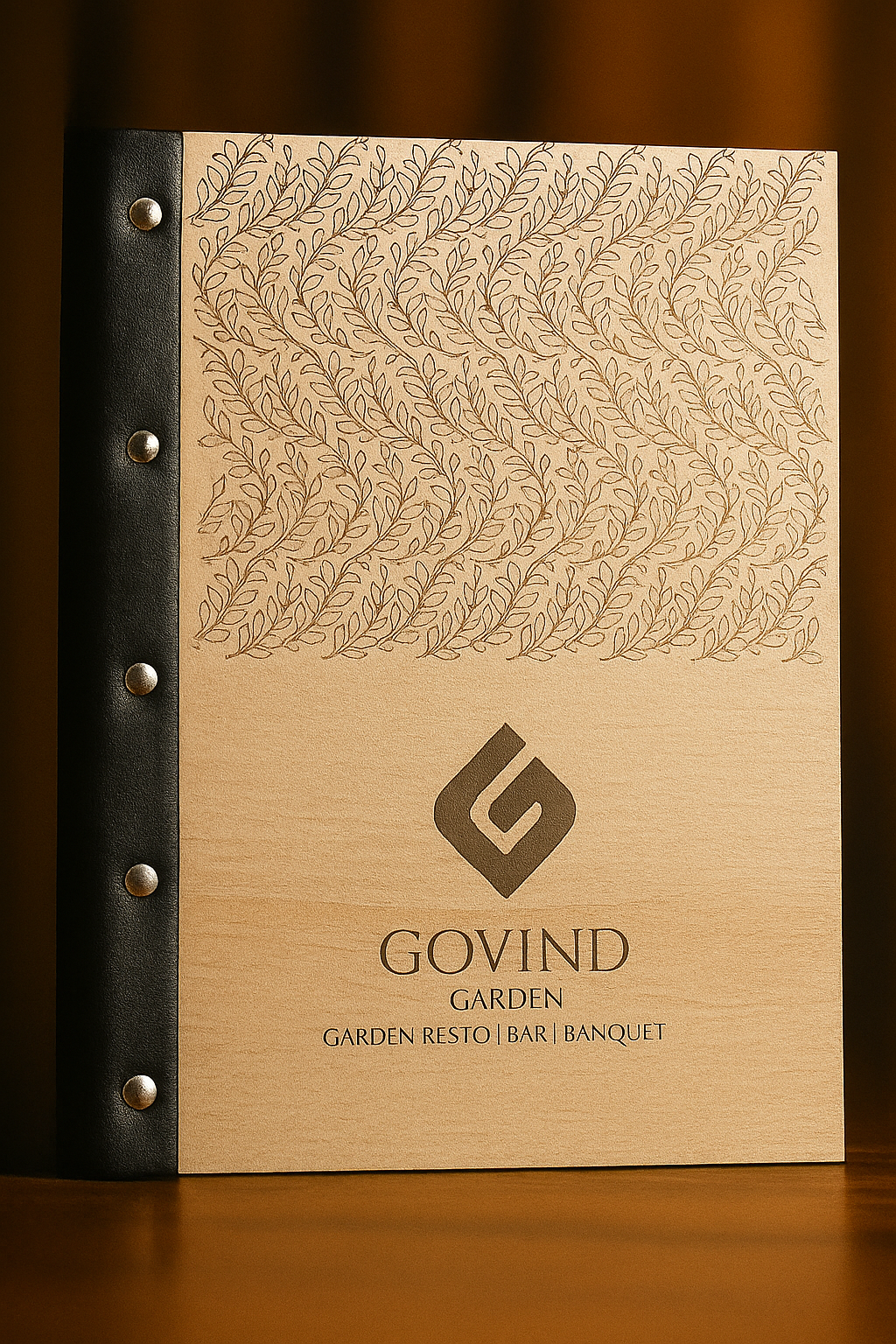 Luxury Wooden Menu Folder for Fine Dining