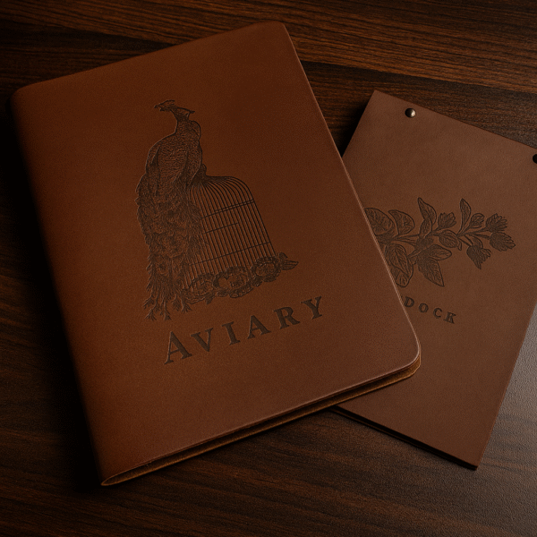 Textured Faux Leather Menu Holder