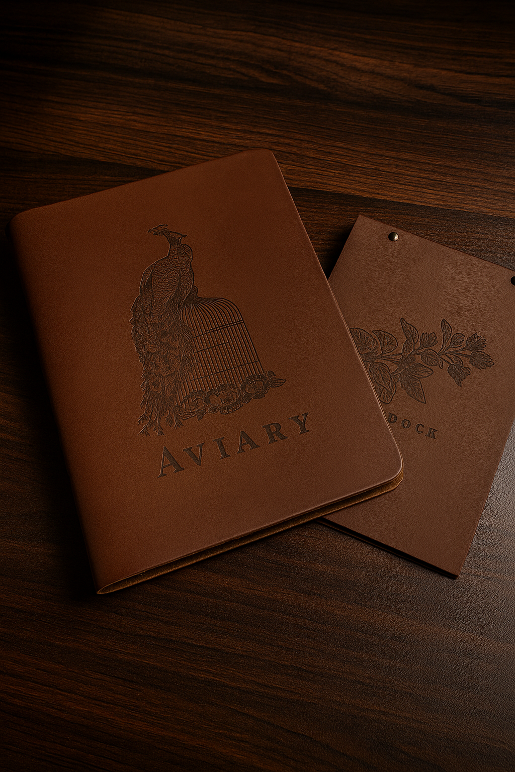 Textured Faux Leather Menu Holder