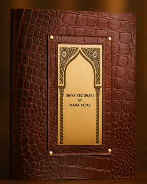 Sleek Menu Cover with Gold Trim