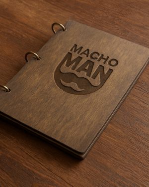 Rustic Brown Wooden Menu Folder