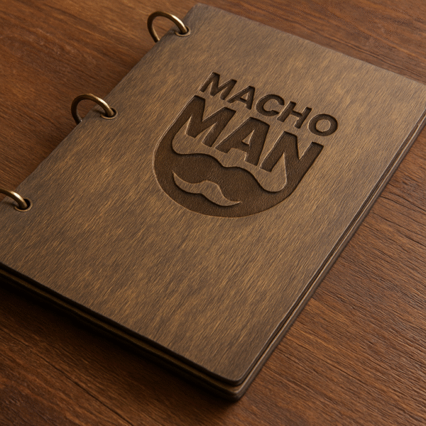 Rustic Brown Wooden Menu Folder