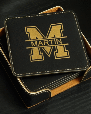 Gold Letter M Coaster Set Of 4