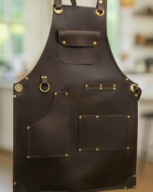 Heavy-Duty Black Leather Apron