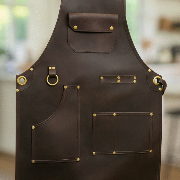 Heavy-Duty Black Leather Apron