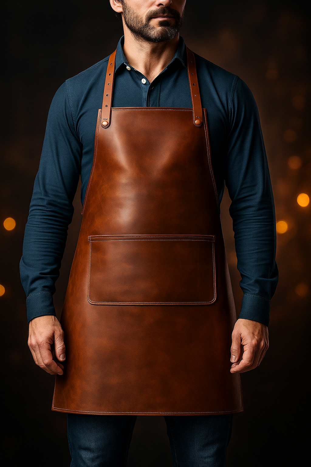 Pure Leather Classic Brown Chef Apron