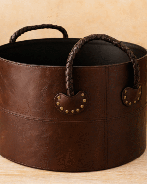 Vintage Style Leather Bucket