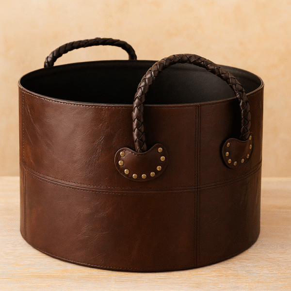 Vintage Style Leather Bucket