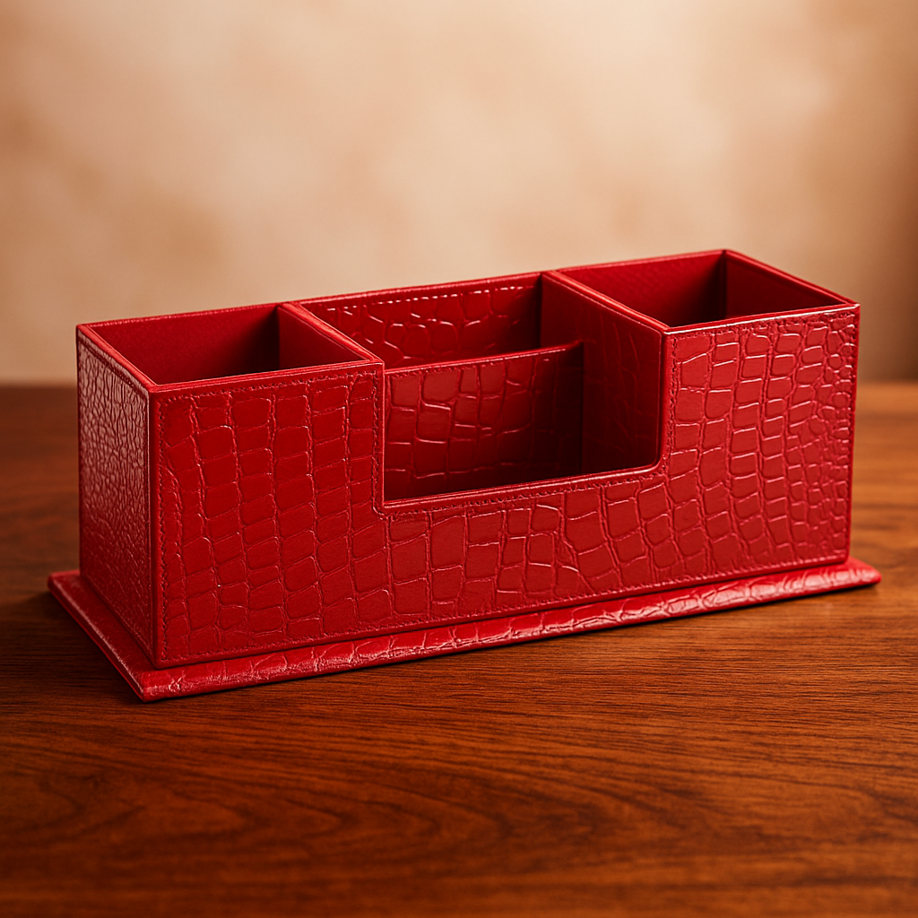 Red Twin Slot Stationery Holder