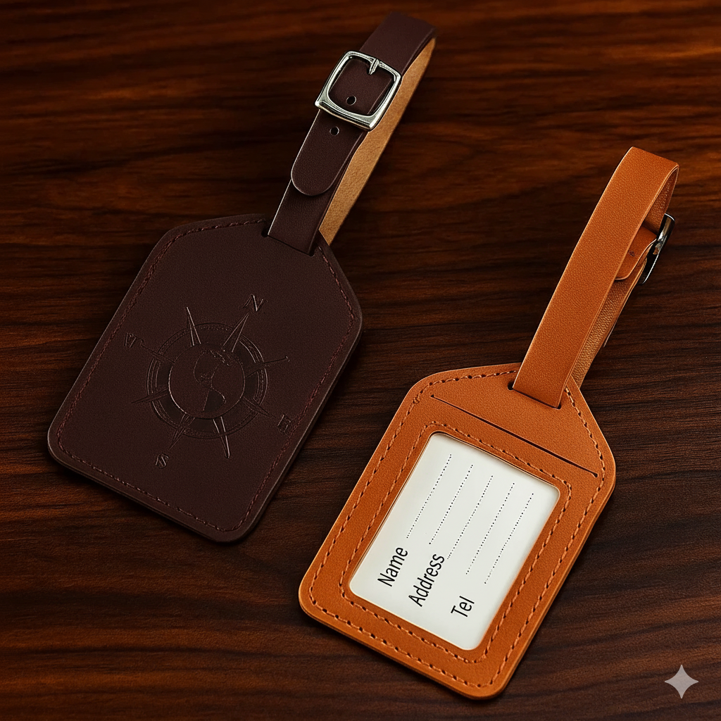 Leather Luggage Tags Set