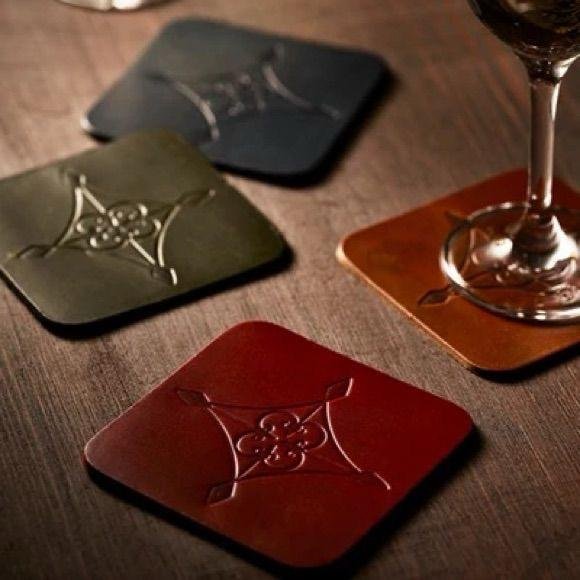 Geometric Art Leather Coaster
