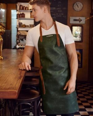 Artisan Green Leather Apron