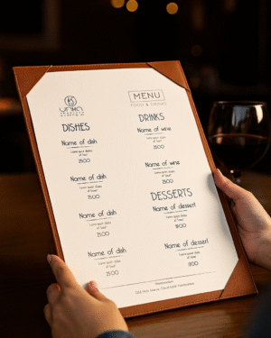 Handcrafted Red Twin Menu Folders