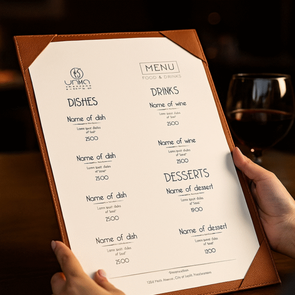 Corner Edged Luxury Menu Folder