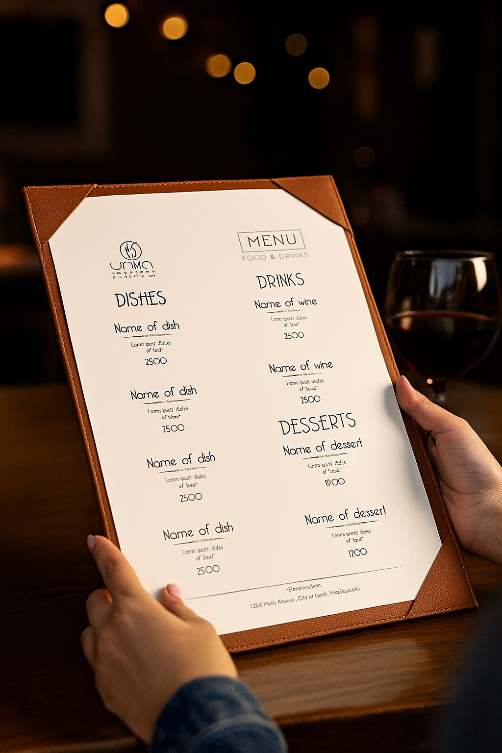 Handcrafted Red Twin Menu Folders