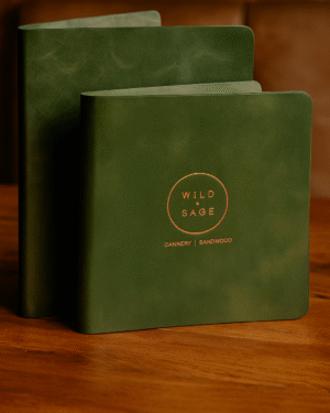 Embossed Logo 100% Premium Leather Menu Folder