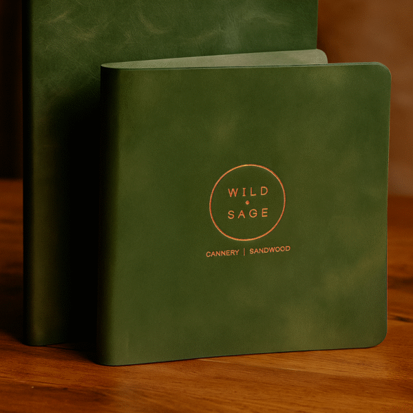 Embossed Logo 100% Premium Leather Menu Folder