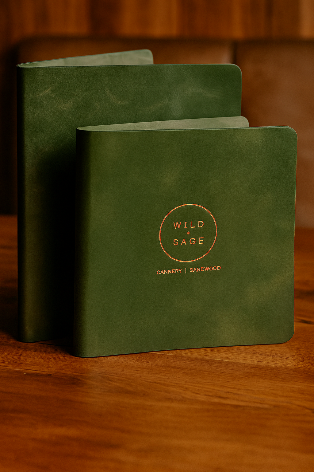Embossed Logo 100% Premium Leather Menu Folder