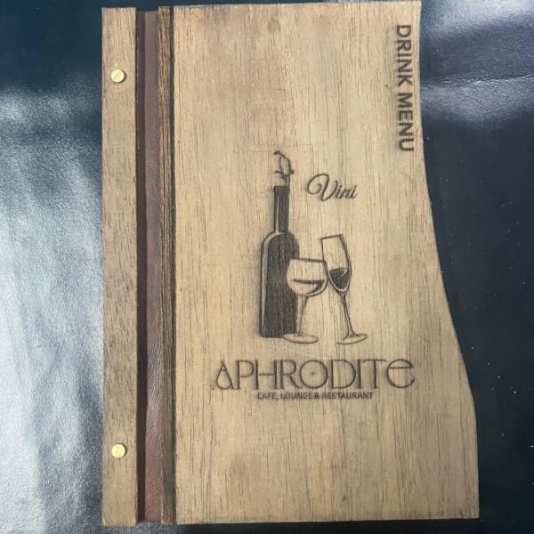 Pure Wooden Menu With Engraving