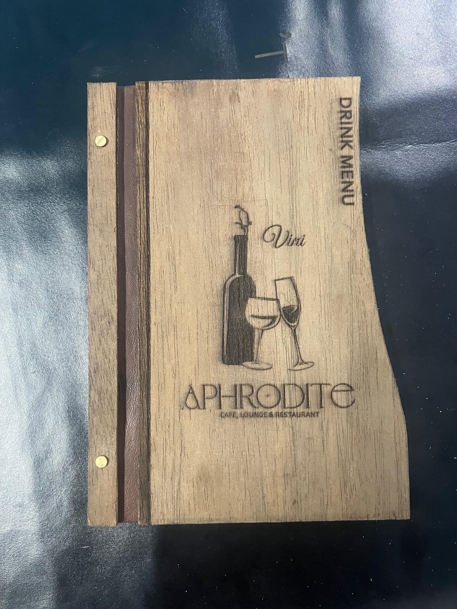 Pure Wooden Menu With Engraving