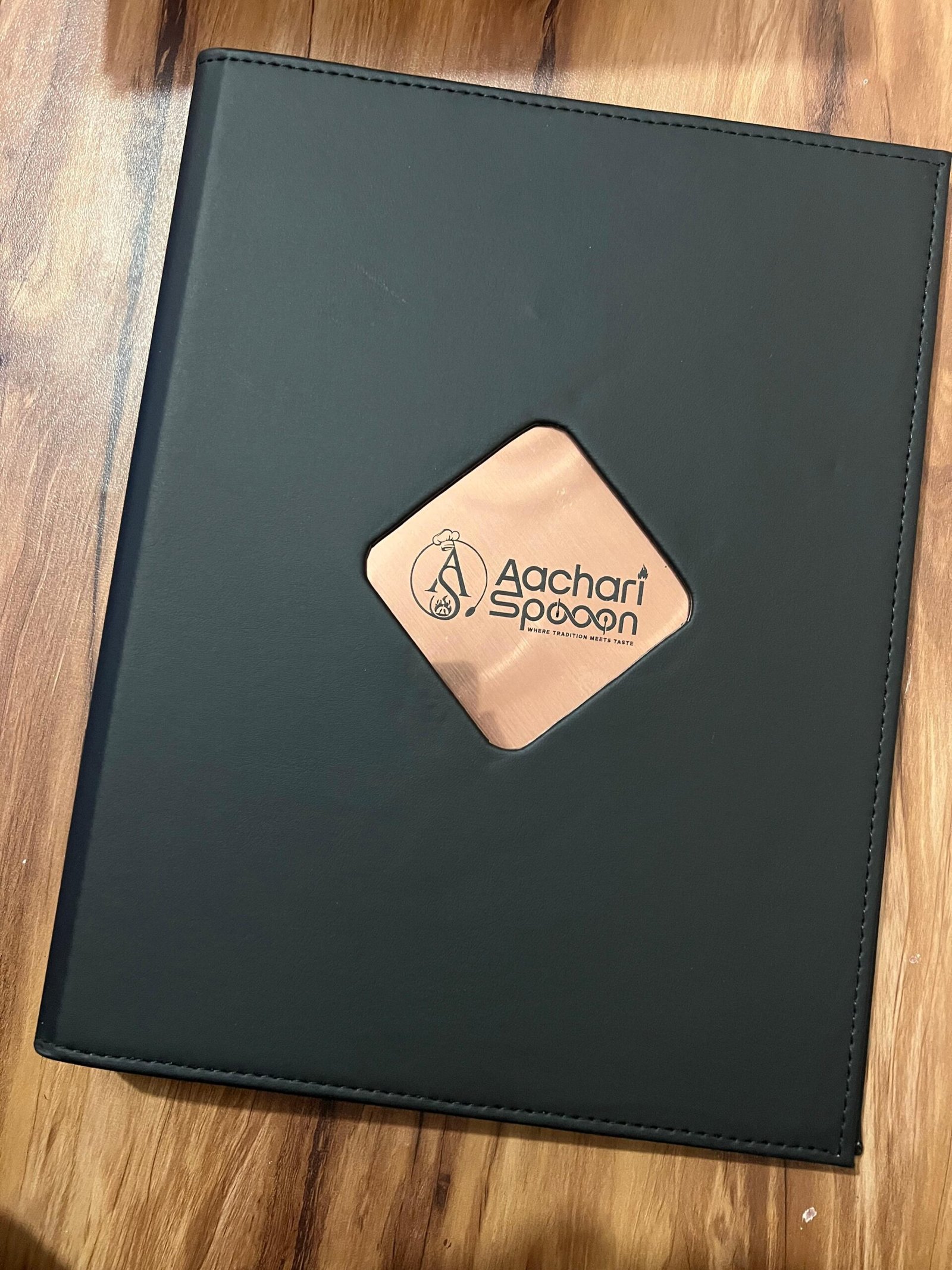 Second image of Black Menu Folder With Rosegold Plating